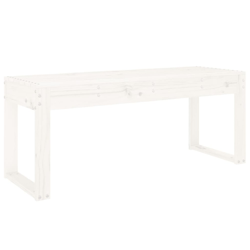 vidaXL Bancă de grădină, alb, 110x38x45 cm, lemn masiv de pin
