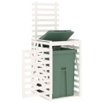 vidaXL Depozitare coș de gunoi, alb, 84x90x128,5 cm, lemn masiv de pin vidaXL Depozitare coș de gunoi, alb, 84x90x128,5 cm, lemn masiv de pin