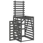 vidaXL Depozitare coș de gunoi, gri, 84x90x128,5 cm, lemn masiv de pin vidaXL Depozitare coș de gunoi, gri, 84x90x128,5 cm, lemn masiv de pin