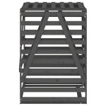 vidaXL Depozitare coș de gunoi, gri, 84x90x128,5 cm, lemn masiv de pin vidaXL Depozitare coș de gunoi, gri, 84x90x128,5 cm, lemn masiv de pin