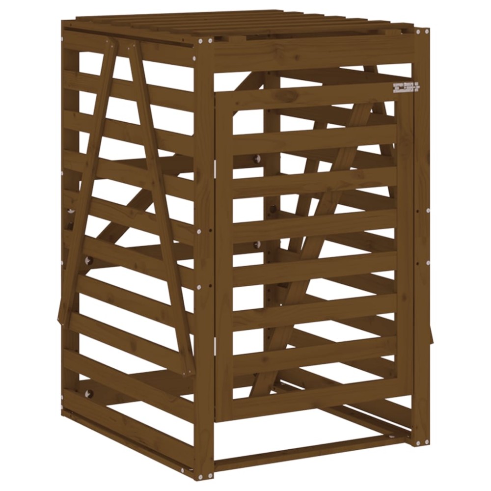vidaXL Depozitare pubelă gunoi, maro, 84x90x128,5 cm lemn masiv de pin