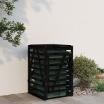 vidaXL Depozitare coș de gunoi negru 84x90x128,5 cm lemn masiv de pin vidaXL Depozitare coș de gunoi negru 84x90x128,5 cm lemn masiv de pin