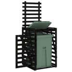 vidaXL Depozitare coș de gunoi negru 84x90x128,5 cm lemn masiv de pin vidaXL Depozitare coș de gunoi negru 84x90x128,5 cm lemn masiv de pin