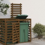 vidaXL Extensie depozitare pubelă de gunoi, maro miere, lemn masiv pin vidaXL Extensie depozitare pubelă de gunoi, maro miere, lemn masiv pin