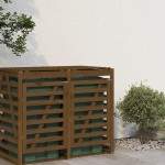 vidaXL Extensie depozitare pubelă de gunoi, maro miere, lemn masiv pin vidaXL Extensie depozitare pubelă de gunoi, maro miere, lemn masiv pin