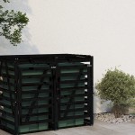 vidaXL Extensie depozitare pubelă de gunoi, negru, lemn masiv de pin