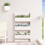vidaXL Jardinieră de perete cu 3 niveluri alb 60x18,5x110 cm lemn pin vidaXL Jardinieră de perete cu 3 niveluri alb 60x18,5x110 cm lemn pin