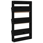 vidaXL Jardinieră de perete cu 3 niveluri negru 60x18,5x110cm lemn pin vidaXL Jardinieră de perete cu 3 niveluri negru 60x18,5x110cm lemn pin
