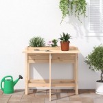 vidaXL Jardinieră de grădină cu blat pliabil, lemn masiv pin