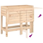 vidaXL Jardinieră de grădină cu blat pliabil, lemn masiv pin