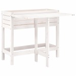 vidaXL Jardinieră de grădină cu blat pliabil alb lemn masiv pin