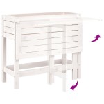 vidaXL Jardinieră de grădină cu blat pliabil alb lemn masiv pin