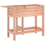 vidaXL Jardinieră de grădină cu blat pliabil, lemn masiv douglas