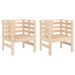 vidaXL Scaune de grădină, 2 buc., 61,5x53x71 cm, lemn masiv de pin