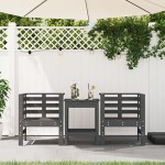 vidaXL Scaune de grădină, 2 buc., gri, 61,5x53x71 cm, lemn masiv pin