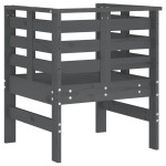 vidaXL Scaune de grădină, 2 buc., gri, 61,5x53x71 cm, lemn masiv pin