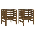 vidaXL Scaune grădină, 2 buc., maro miere 61,5x53x71 cm lemn masiv pin vidaXL Scaune grădină, 2 buc., maro miere 61,5x53x71 cm lemn masiv pin