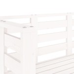 vidaXL Bancă de grădină, alb, 111,5x53x71 cm, lemn masiv de pin