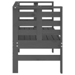 vidaXL Bancă de grădină, gri, 111,5x53x71 cm, lemn masiv de pin