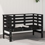 vidaXL Bancă de grădină, negru, 111,5x53x71 cm, lemn masiv de pin vidaXL Bancă de grădină, negru, 111,5x53x71 cm, lemn masiv de pin