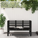 vidaXL Bancă de grădină, negru, 111,5x53x71 cm, lemn masiv de pin vidaXL Bancă de grădină, negru, 111,5x53x71 cm, lemn masiv de pin