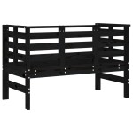 vidaXL Bancă de grădină, negru, 111,5x53x71 cm, lemn masiv de pin vidaXL Bancă de grădină, negru, 111,5x53x71 cm, lemn masiv de pin