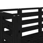 vidaXL Bancă de grădină, negru, 111,5x53x71 cm, lemn masiv de pin vidaXL Bancă de grădină, negru, 111,5x53x71 cm, lemn masiv de pin