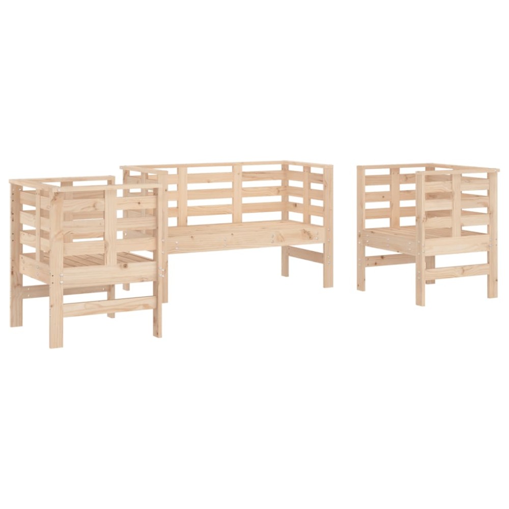 vidaXL Set mobilier de grădină, 3 piese, lemn masiv de pin