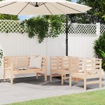 vidaXL Set mobilier de grădină, 3 piese, lemn masiv de pin vidaXL Set mobilier de grădină, 3 piese, lemn masiv de pin