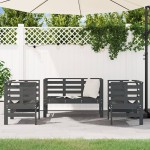 vidaXL Set mobilier de grădină, 3 piese, gri, lemn masiv de pin