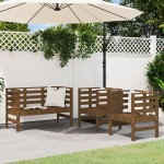 vidaXL Set mobilier de grădină, 3 piese, maro miere, lemn masiv de pin vidaXL Set mobilier de grădină, 3 piese, maro miere, lemn masiv de pin