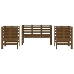 vidaXL Set mobilier de grădină, 3 piese, maro miere, lemn masiv de pin vidaXL Set mobilier de grădină, 3 piese, maro miere, lemn masiv de pin