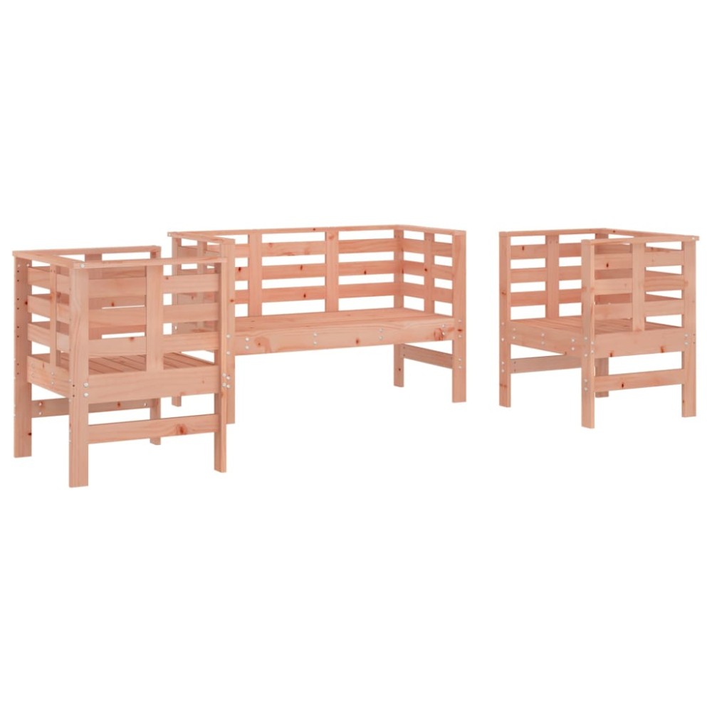 vidaXL Set mobilier de grădină, 3 piese, lemn masiv douglas