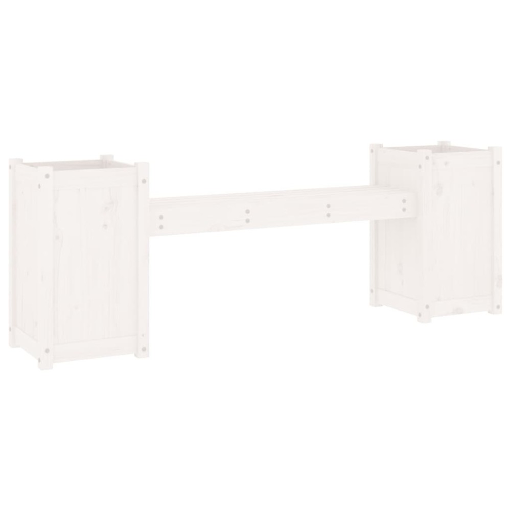 vidaXL Banchetă cu jardiniere, alb, 180x36x63 cm, lemn masiv de pin