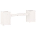 vidaXL Banchetă cu jardiniere, alb, 180x36x63 cm, lemn masiv de pin