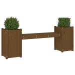 vidaXL Banchetă cu jardiniere, maro miere, 180x36x63cm, lemn masiv pin