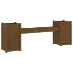 vidaXL Banchetă cu jardiniere, maro miere, 180x36x63cm, lemn masiv pin