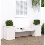 vidaXL Jardinieră bancă, alb, 184,5x39,5x56,5 cm, lemn masiv de pin