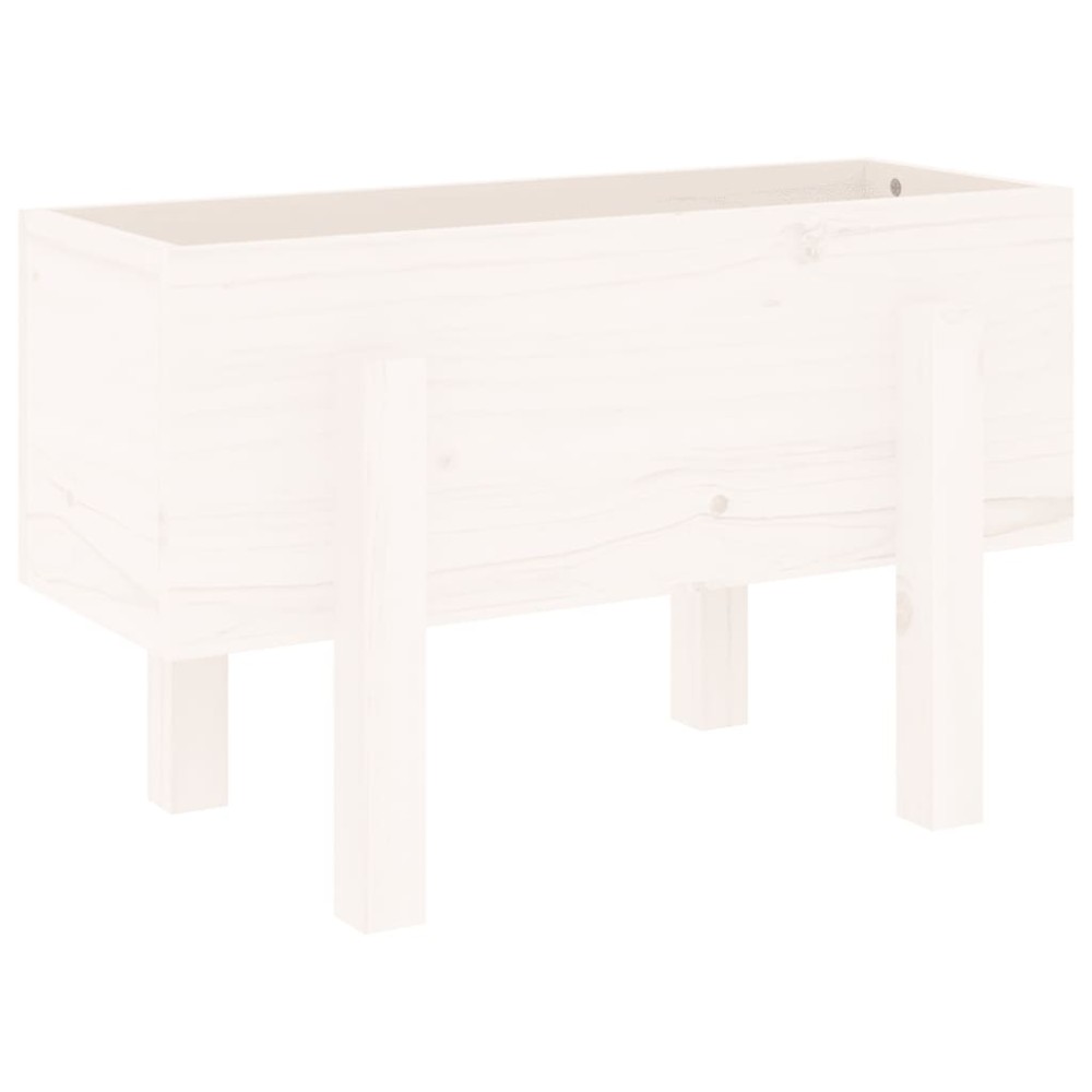 vidaXL Jardinieră de grădină, alb, 62x30x38 cm, lemn masiv de pin