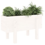 vidaXL Jardinieră de grădină, alb, 62x30x38 cm, lemn masiv de pin vidaXL Jardinieră de grădină, alb, 62x30x38 cm, lemn masiv de pin
