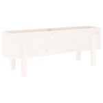vidaXL Strat înălțat de grădină, alb, 101x30x38 cm, lemn masiv de pin vidaXL Strat înălțat de grădină, alb, 101x30x38 cm, lemn masiv de pin