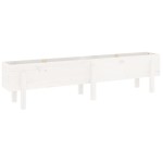vidaXL Strat înălțat de grădină, alb, 160x30x38 cm, lemn masiv de pin vidaXL Strat înălțat de grădină, alb, 160x30x38 cm, lemn masiv de pin