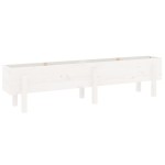 vidaXL Strat înălțat de grădină, alb, 160x30x38 cm, lemn masiv de pin vidaXL Strat înălțat de grădină, alb, 160x30x38 cm, lemn masiv de pin