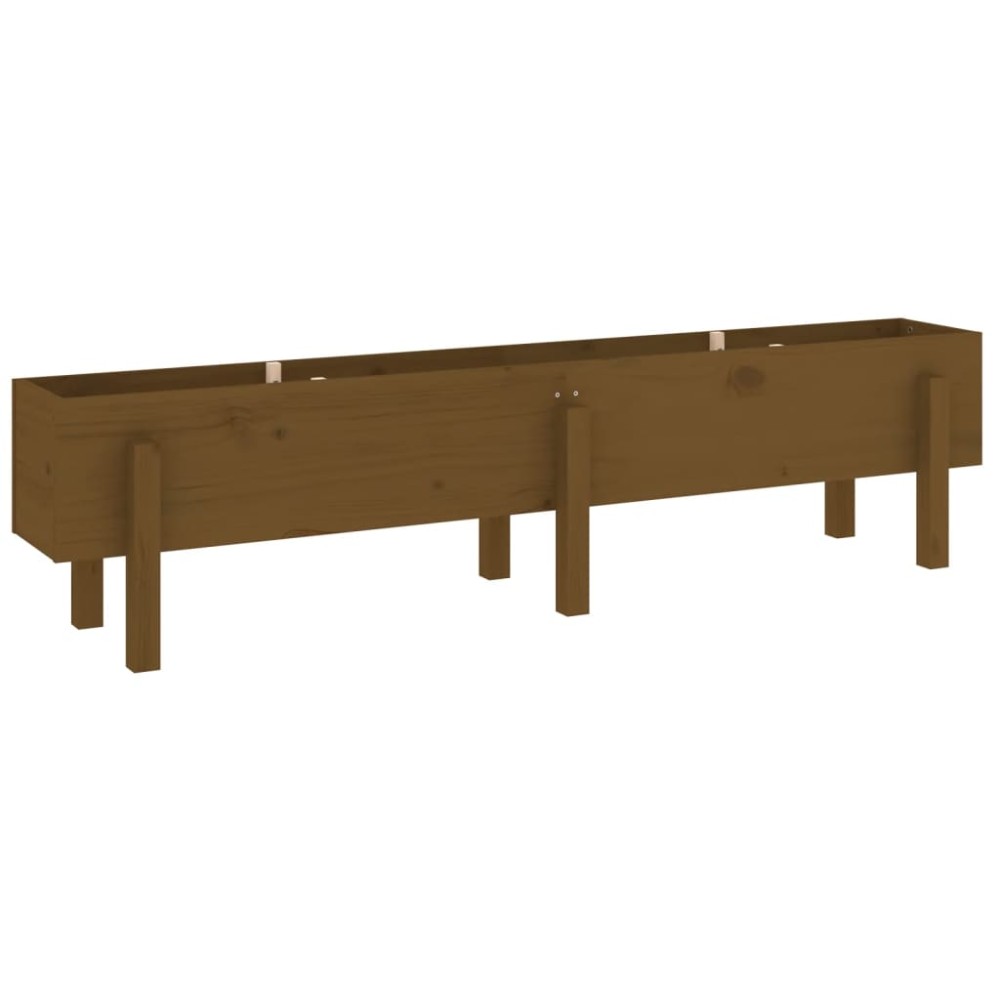vidaXL Strat înălțat de grădină maro miere 160x30x38 cm lemn masiv pin