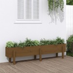 vidaXL Strat înălțat de grădină maro miere 160x30x38 cm lemn masiv pin