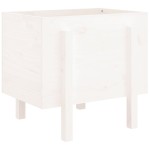 vidaXL Jardinieră de grădină, alb, 62x50x57 cm, lemn masiv de pin vidaXL Jardinieră de grădină, alb, 62x50x57 cm, lemn masiv de pin