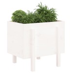 vidaXL Jardinieră de grădină, alb, 62x50x57 cm, lemn masiv de pin vidaXL Jardinieră de grădină, alb, 62x50x57 cm, lemn masiv de pin