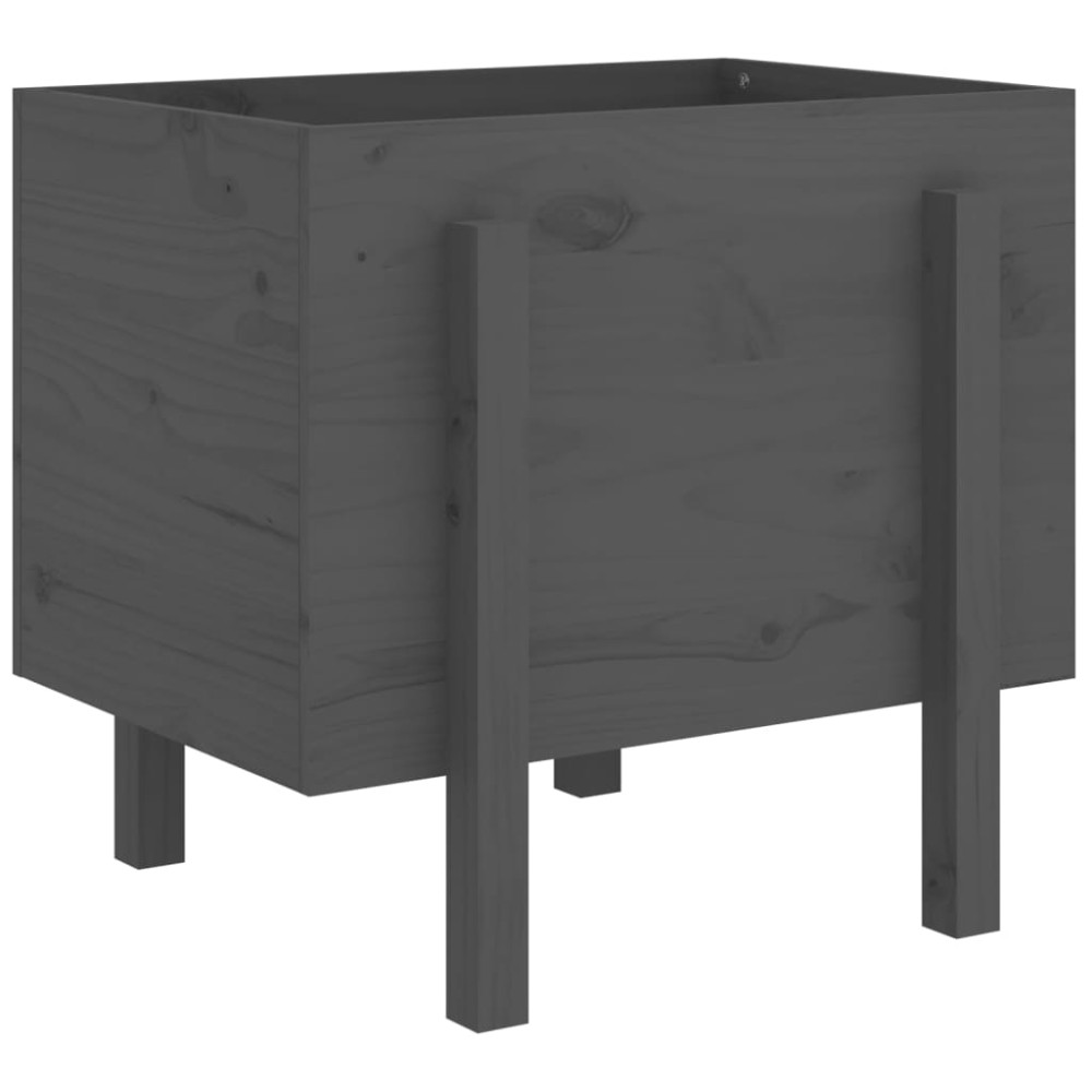 vidaXL Jardinieră de grădină, gri, 62x50x57 cm, lemn masiv pin