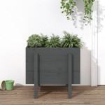 vidaXL Jardinieră de grădină, gri, 62x50x57 cm, lemn masiv pin vidaXL Jardinieră de grădină, gri, 62x50x57 cm, lemn masiv pin