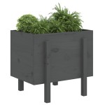 vidaXL Jardinieră de grădină, gri, 62x50x57 cm, lemn masiv pin vidaXL Jardinieră de grădină, gri, 62x50x57 cm, lemn masiv pin